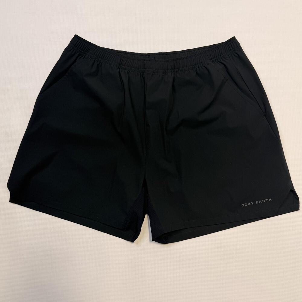 Cozy Earth Shorts Mens Large Black Lined 6 Inch Running Athletic Gym Training
